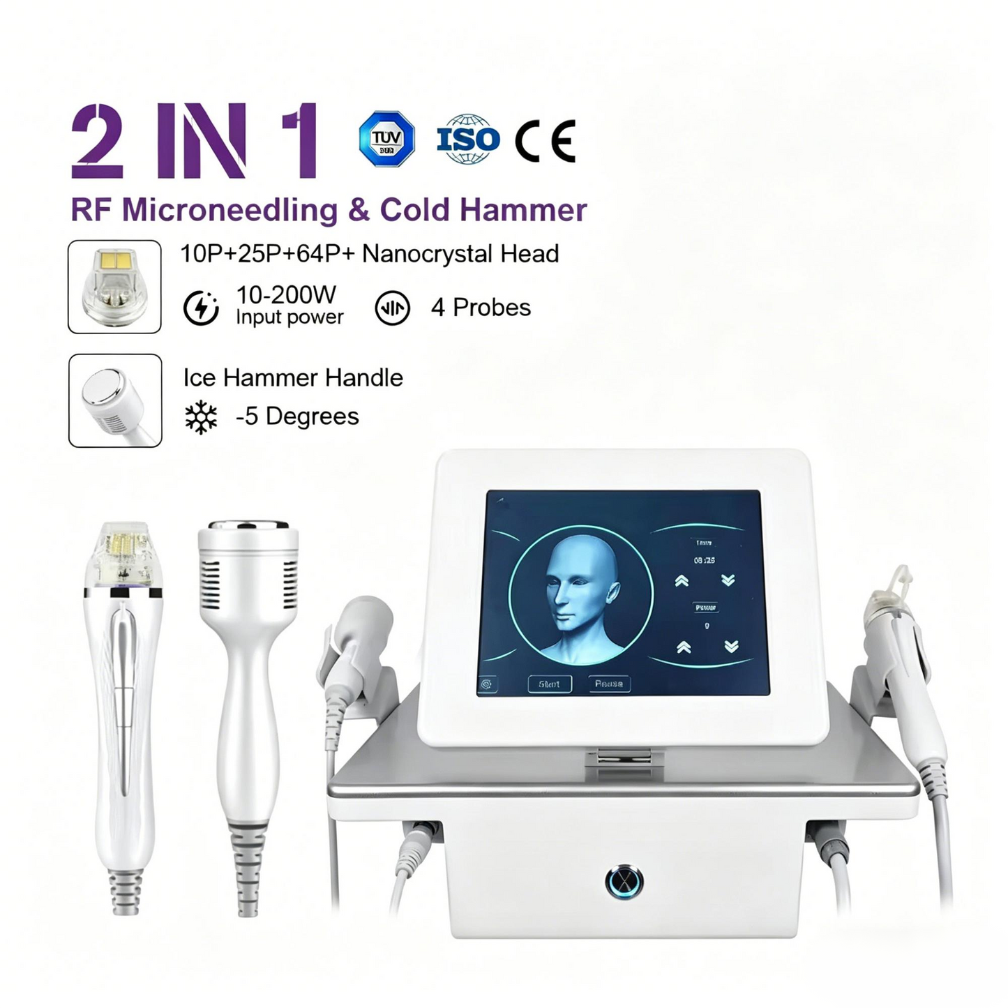 Professional 2-in-1 Skin Tightening Device with Cold Hammer for Salon & Home Use